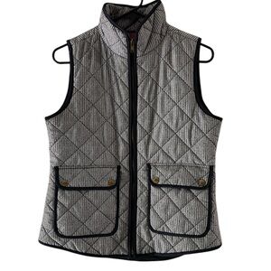 The Savile Row Co. Quilted navy blue & white puffer vest